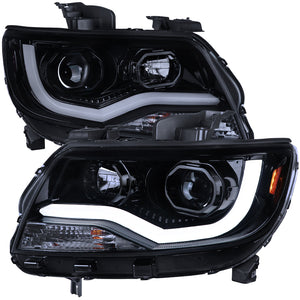 309.95 Spec-D Projector Headlights Chevy Colorado (2015-2021) LED Bar - Black / Smoke / Chrome - Redline360