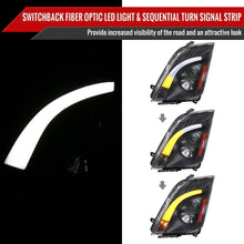 Load image into Gallery viewer, Spec-D Projector Headlights Cadillac CTS (2008-2014) Sequential Switchback LED DRL - Black / Chrome / Smoked Alternate Image