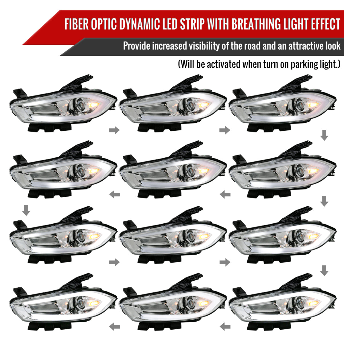 Spec-D Projector Headlights Dodge Dart (13-16) w/ Optional LED Bar