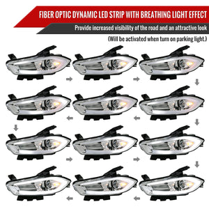 Spec-D Projector Headlights Dodge Dart (13-16) w/ Optional LED Bar - Black / Chrome / Smoked