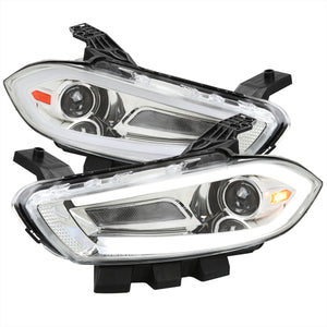 Spec-D Projector Headlights Dodge Dart (13-16) w/ Optional LED Bar - Black / Chrome / Smoked