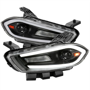 Spec-D Projector Headlights Dodge Dart (13-16) w/ Optional LED Bar - Black / Chrome / Smoked