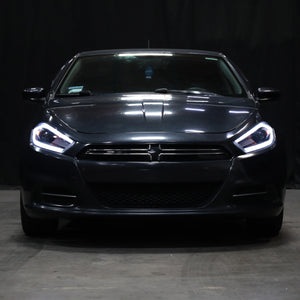 Spec-D Projector Headlights Dodge Dart (13-16) w/ Optional LED Bar - Black / Chrome / Smoked