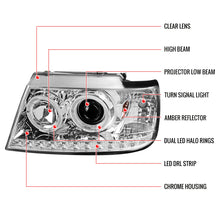 Load image into Gallery viewer, 229.95 Spec-D Projector Headlights Ford Explorer (2002-2005) Dual Halo w/ LED - Black / Smoke / Chrome - Redline360 Alternate Image