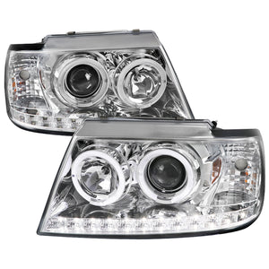 229.95 Spec-D Projector Headlights Ford Explorer (2002-2005) Dual Halo w/ LED - Black / Smoke / Chrome - Redline360