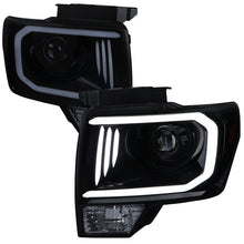 Load image into Gallery viewer, 279.95 Spec-D Projector Headlights Ford F150 (2009-2014) w/ Triple Bar LED C-Light - Black / Chrome - Redline360 Alternate Image