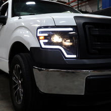 Load image into Gallery viewer, Spec-D Projector Headlights Ford F150 (09-14) Sequential Switchback LED Bar - Black / Chrome - Black w/ Clear Lens Alternate Image