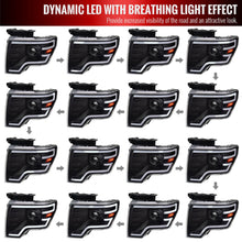 Load image into Gallery viewer, Spec-D Projector Headlights Ford F150 (09-14) Sequential Switchback LED Bar - Black / Chrome - Black w/ Clear Lens Alternate Image