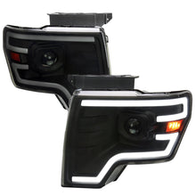 Load image into Gallery viewer, Spec-D Projector Headlights Ford F150 (09-14) Sequential Switchback LED Bar - Black / Chrome - Black w/ Tinted Lens Alternate Image