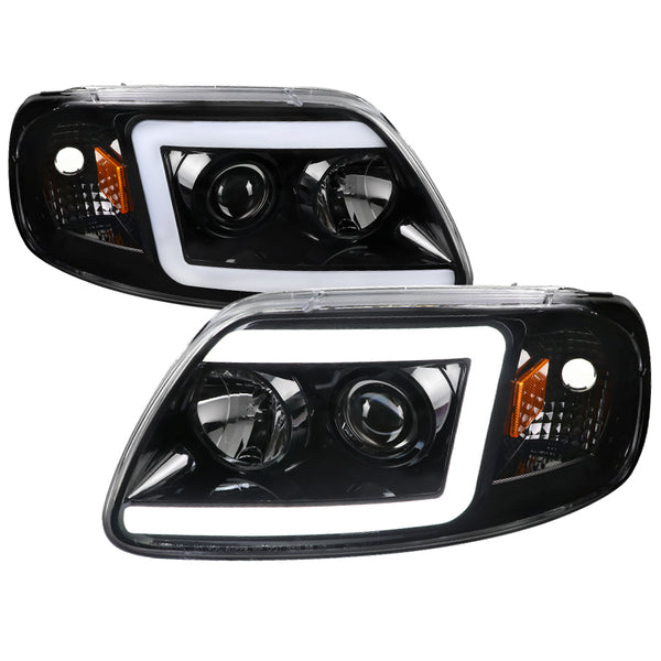 Spec-D Projector Headlights Ford F150 (1997-2003) DRL LED C-Bar