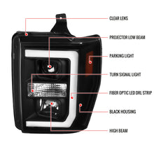 Load image into Gallery viewer, 284.99 Spec-D Projector Headlights Ford F250/F350/F450 (08-09-10) LED C-Bar - Black / Smoke / Chrome - Redline360 Alternate Image