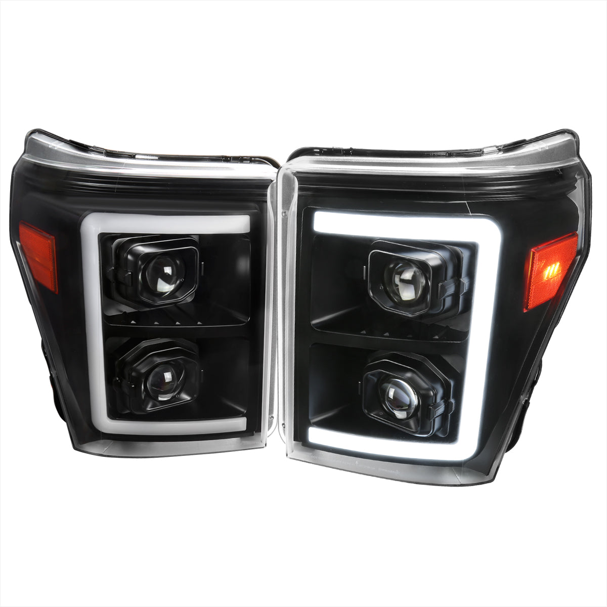 Spec-D Projector Headlights Ford F250 F350 F450 F550 (11-16) Switchback  Sequential - Black / Tinted / Clear