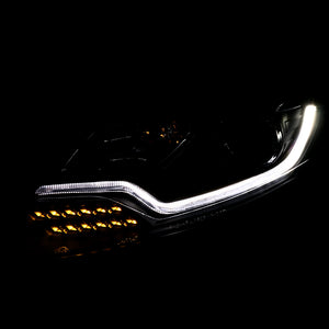 349.95 Spec-D Projector Headlights Ford Focus & Focus ST (2012-2014) LED DRL Bar - Black - Redline360