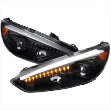 Load image into Gallery viewer, 399.95 Spec-D Projector Headlights Ford Focus (15-16-17) Sequential Turn Signal w/ LED DRL Bar - Black / Chrome - Redline360 Alternate Image