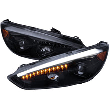 Load image into Gallery viewer, 399.95 Spec-D Projector Headlights Ford Focus (15-16-17) Sequential Turn Signal w/ LED DRL Bar - Black / Chrome - Redline360 Alternate Image