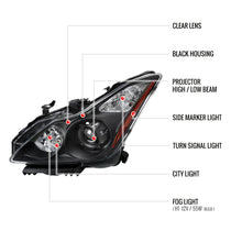 Load image into Gallery viewer, Spec-D Projector Headlights Infiniti Q60 (14-15) DRL LED Sequential Signal - Black / Chrome / Smoked Alternate Image