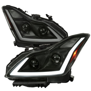 Spec-D Projector Headlights Infiniti G37 Coupe (08-13) DRL LED Sequential Signal - Black / Chrome / Smoked