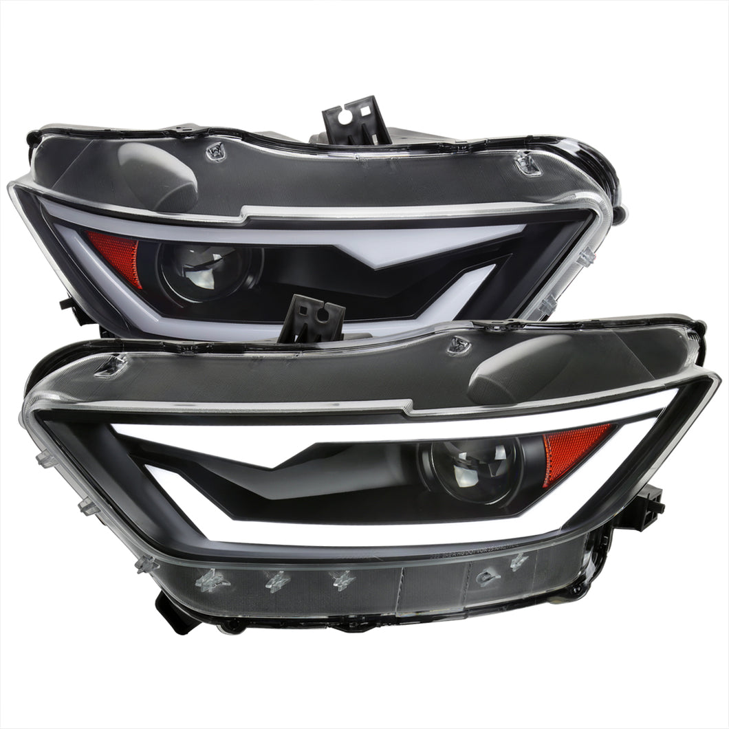 489.95 Spec-D Projector Headlights Ford Mustang (15-17) Shelby (18-20) w/ LED Bar - Xenon HID - Black or Chrome - Redline360