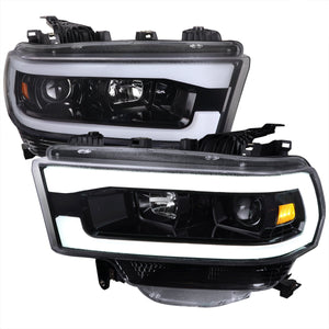 549.95 Spec-D Projector Headlights Ram 2500 3500 (19-22) Tradesman / Big Horn - C-Bar LED - Black / Chrome - Redline360