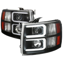 Load image into Gallery viewer, 229.95 Spec-D Projector Headlights Chevy Silverado (07-13) LED C-Bar DRL - Black / Chrome - Redline360 Alternate Image