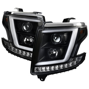 375.00 Spec-D Projector Headlights Chevy Suburban/Tahoe (2015-2020) w/ C-bar LED DRL - Black or Chrome - Redline360