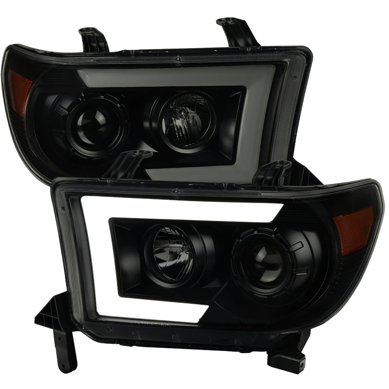 Smoked/Black LED Tube Projector Headlight Fit For 2007-2013 Tundra 08