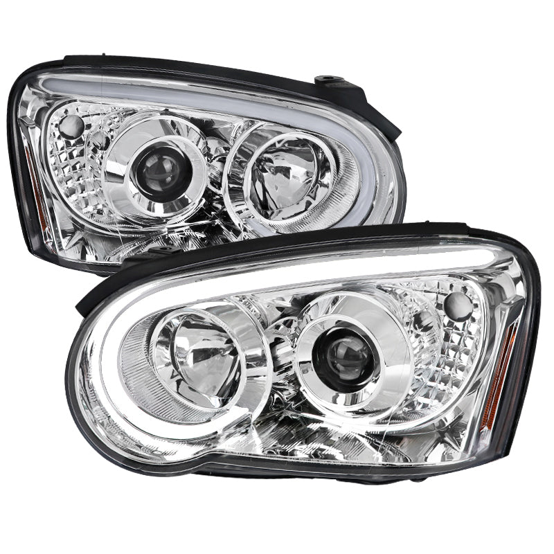 Spec-D Projector Headlights Subaru WRX/STi (2004-2005) w/ LED Bar - Black  or Chrome