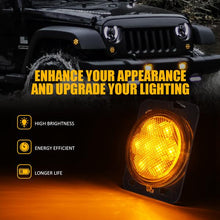 Load image into Gallery viewer, Xprite Fender Lights LED Side Marker Jeep Wrangler JK (2007 - 2018) Clear / Smoke - Clear Alternate Image