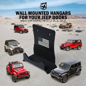 32.99 Xprite Wall Mount Door Hanger Jeep Wrangler CJ YJ TJ LJ JK JL JT (1956-2020) w/ US Flag / Standard - Redline360