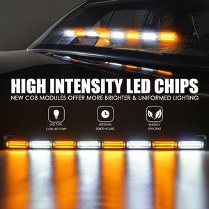 79.99 Xprite COB LED Strobe Light Bar 35" White/Amber G2 Vigilante Series 40W Traffic Advisor - SL-C23-8M-G2-WY - Redline360