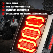 Load image into Gallery viewer, Xprite LED Tail Lights Jeep Wrangler JK JKU (2007-2018) Diamond Series - Clear or Smoke Lens - Clear Alternate Image