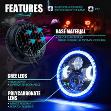 Load image into Gallery viewer, 179.99 Xprite LED Headlights Jeep Wrangler JK (97-18) 7" 90W CREE LED Headlights RGB Halo - Redline360 Alternate Image