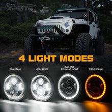 Load image into Gallery viewer, 152.99 Xprite 7" 90W LED Headlights Jeep Wrangler (97-18) White / Red / Blue / Green Halo - Redline360 Alternate Image