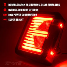 Load image into Gallery viewer, Xprite LED Taillights Jeep Wrangler JK JKU (2007-2018) Linear Series - Smoke / Clear - Clear Alternate Image