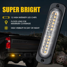 Load image into Gallery viewer, 35.99 Xprite Alert 12 Series 6W Flush Mount Side Marker Emergency Strobe Light - White-Amber / Amber - Redline360 Alternate Image