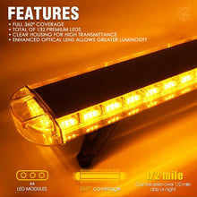 Load image into Gallery viewer, 289.99 Xprite LED Rooftop Strobe Crane Series 48" Light Bar (w/ Mounting Brackets)  Amber - SL-8607-Y - Redline360 Alternate Image