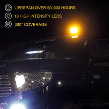 Load image into Gallery viewer, Xprite Revolving Strobe Beacon Light Amber 18 LED 12 Flash Patterns 18W - SL-L15-Y - Default Title Alternate Image