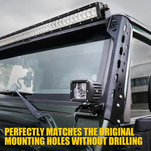 89.99 Xprite Light Bar Mounting Brackets w/ Lower Jeep Wrangler TJ LJ (1997-2006) Mamba Series Front Windshield 50" - WLB-0028-G1 - Redline360