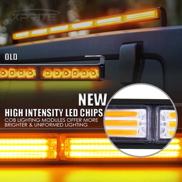 Xprite 35 In. Amber Controller LED 8 Series Traffic Advisor Strobe Light Bar - Foto 3