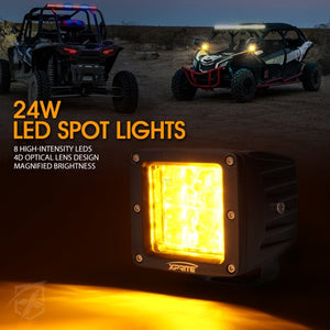 134.99 Xprite Sunrise Series 3" LED Spot Light w/ Blue Backlight  - Clear or Amber - Redline360