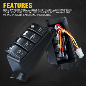 143.99 Xprite 4 Rocker Switch Pod Control System Jeep JK & JKU (07-18) CS-4SWITCH-G1 - Redline360