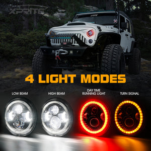 152.99 Xprite LED Headlights Jeep Wrangler (1997-2018) 7" 90W Blue / Green / Red Halo - Redline360