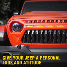 Load image into Gallery viewer, 161.99 Xprite Black Gladiator Grille Jeep Wrangler JL/JT (2018-2020 ) w/ Amber LED Running Lights - ZS-0106K-JL - Redline360 Alternate Image