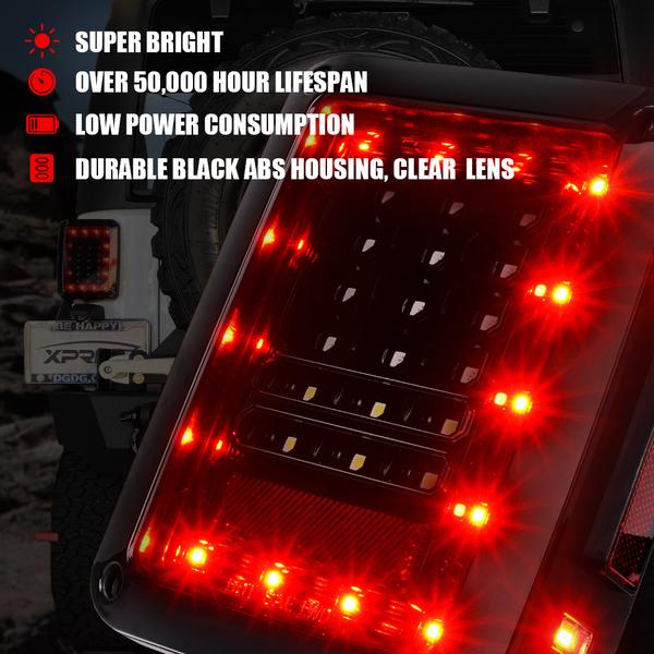 Xprite LED Tail Light Assembly Bold Series Jeep Wrangler JK JKU (2007-