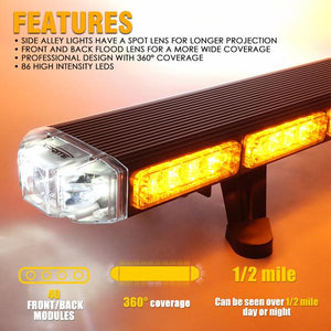 413.99 Xprite Traffic Advisor LED Strobe Light Bar 48" Amber Sparrow X Series - SL-L29-48IN-Y - Redline360