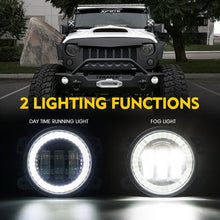 Load image into Gallery viewer, Xprite LED Fog Lights Chrysler 300 (05-10) PT Cruiser (06-10) 4" CREE w/Halo Ring DRL - Blue/Green/Red/White/Amber - Blue Alternate Image