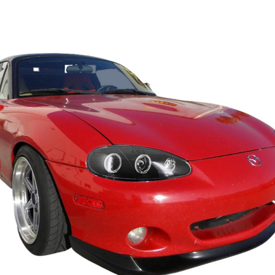 Spec-D Projector Headlights Mazda Miata NB (2001-2005) w/ LED Halo - Black / Chrome / Smoke