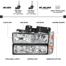 Load image into Gallery viewer, Spec-D OEM Replacement Headlights Chevy Suburban / Tahoe (88-93) [w/ Bumper &amp; Corner Lights Set] Chrome or Black Housing - Chrome Alternate Image