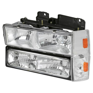 110.00 Spec-D OEM Replacement Headlights Chevy/GMC CK Pick Up Truck (88-93) w/ Bumper & Corner Lights -  Chrome or Black - Redline360