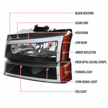 Load image into Gallery viewer, 219.95 Spec-D Projector Headlights Chevy Silverado (03-07) Avalanche (03-06) LED Bar - Black/Chrome - Redline360 Alternate Image